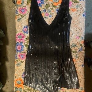Stunning free people black sequin holiday dress XS